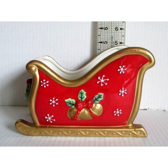 Fitz and Floyd Festive Bells Christmas Sleigh Holiday Home Decor - Picture 8 of 9